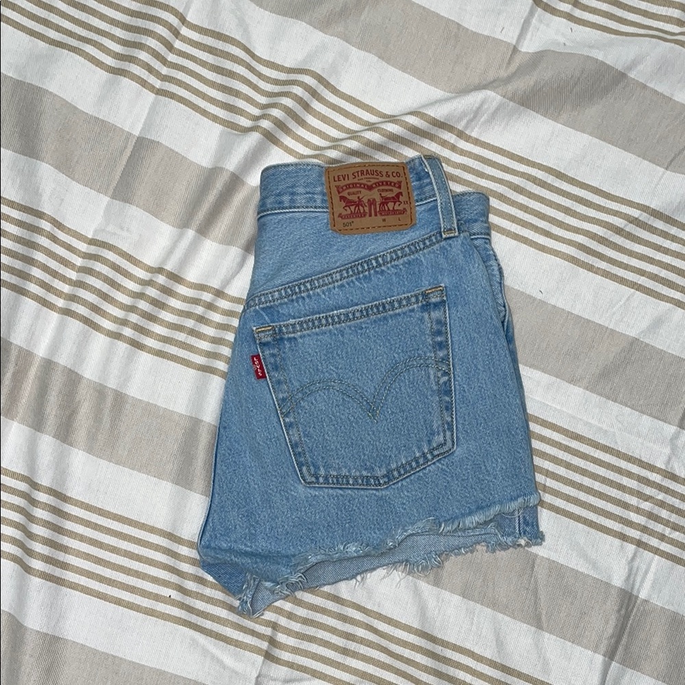 Levi's Blue Jean Shorts Raw Hem Vintage Style
